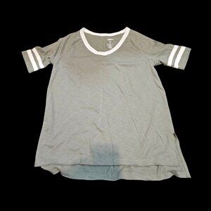 SO Gray V-Neck Varsity Tee Shirt – Size XS